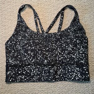 Lululemon Black and White Speckled Sports Bra